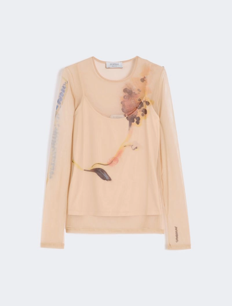 High-neck stretch tulle top - ANTIQUE ROSE - Sportmax - 7
