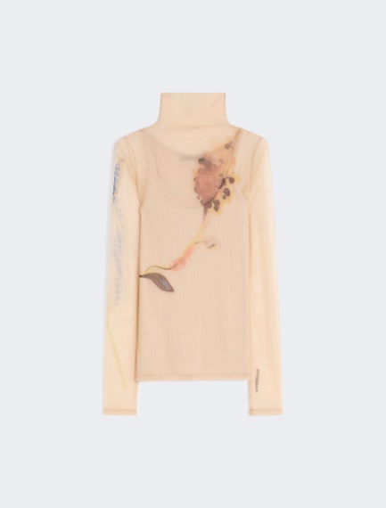 High-neck stretch tulle top - ANTIQUE ROSE - Sportmax - 6