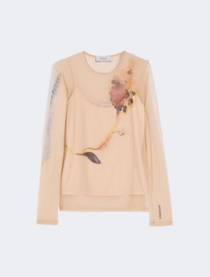 High-neck stretch tulle top - ANTIQUE ROSE - Sportmax - 7