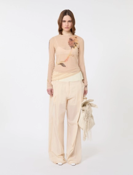 High-neck stretch tulle top - ANTIQUE ROSE - Sportmax - 1