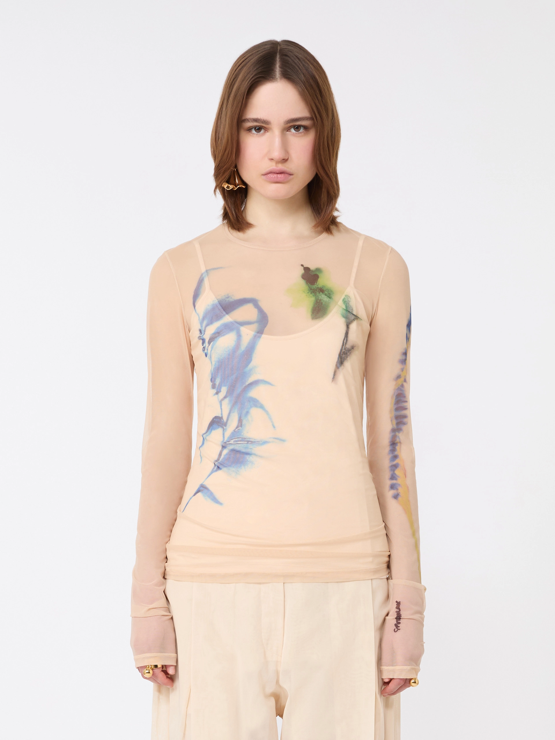 Top a collo alto in tulle stretch - ROSA ANTICO - Sportmax - 2