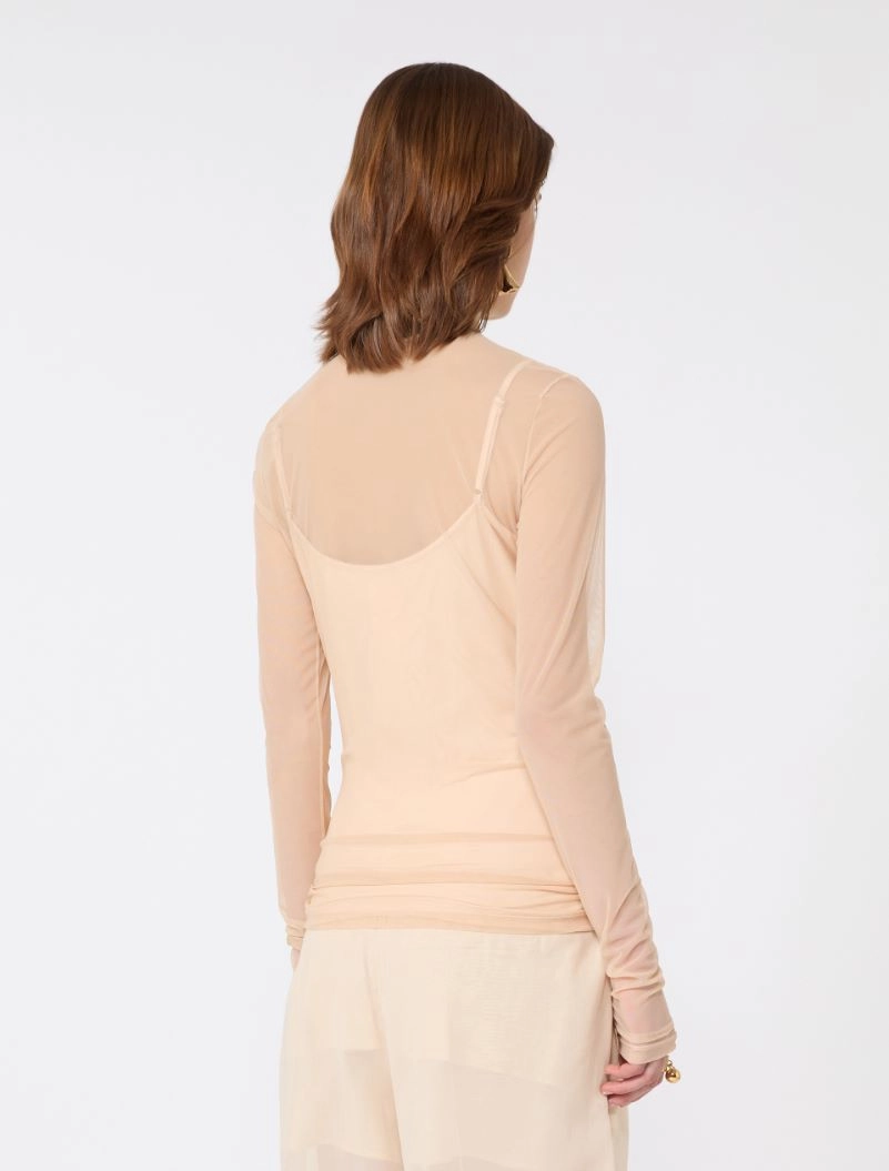 High-neck stretch tulle top - ANTIQUE ROSE - Sportmax - 3