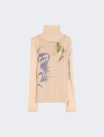 High-neck stretch tulle top - ANTIQUE ROSE - Sportmax - 6