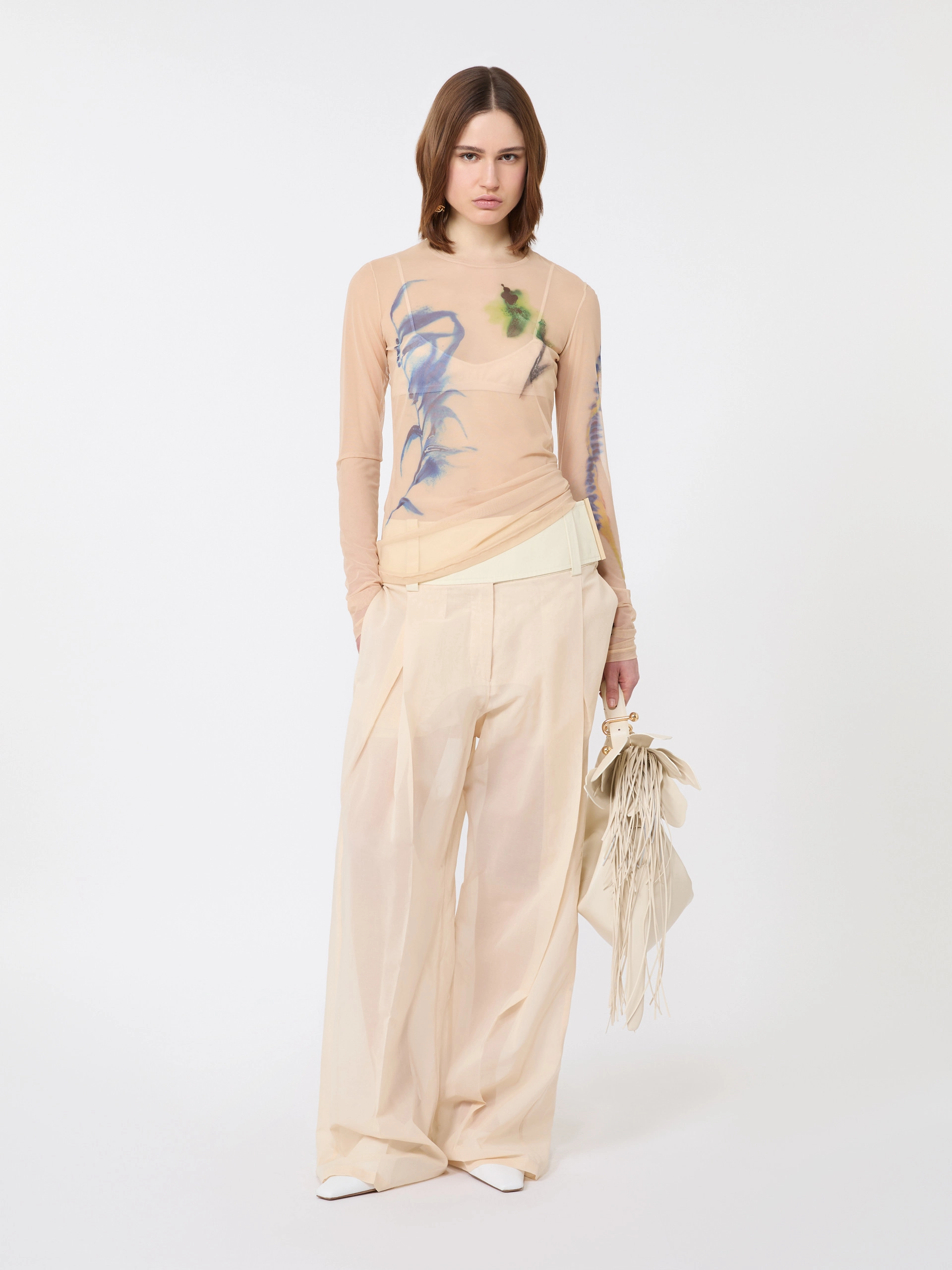 Top a collo alto in tulle stretch - ROSA ANTICO - Sportmax