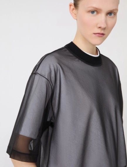 Cotton overlay T-shirt - OPTICAL WHITE - Sportmax - 5