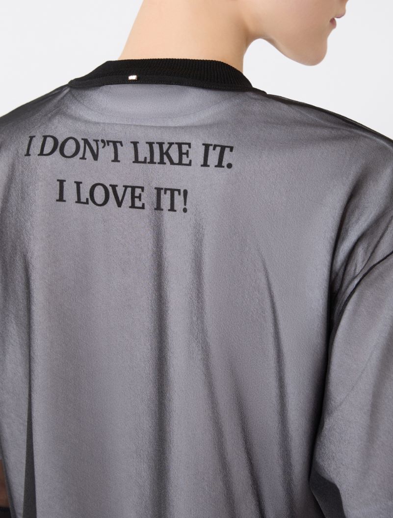 Cotton overlay T-shirt - OPTICAL WHITE - Sportmax - 6