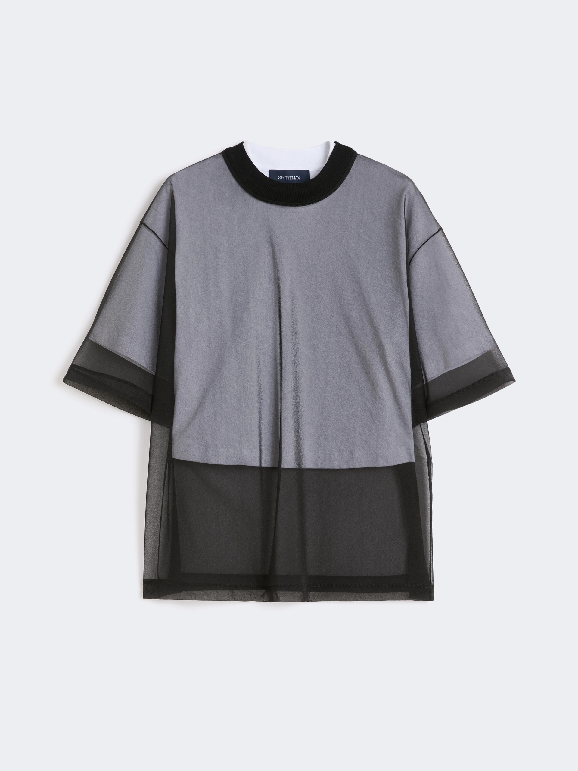 Cotton overlay T-shirt - OPTICAL WHITE - Sportmax - 7