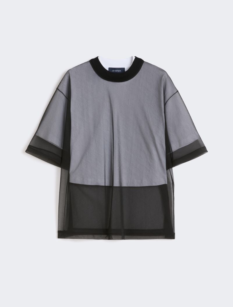 Cotton overlay T-shirt - OPTICAL WHITE - Sportmax - 8