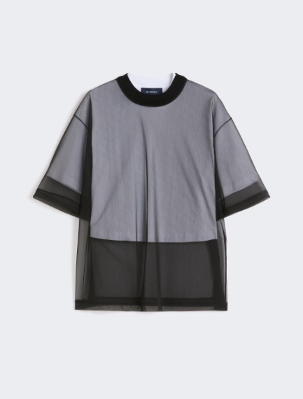Cotton overlay T-shirt - OPTICAL WHITE - Sportmax