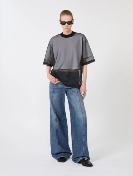 Cotton overlay T-shirt - OPTICAL WHITE - Sportmax - 1