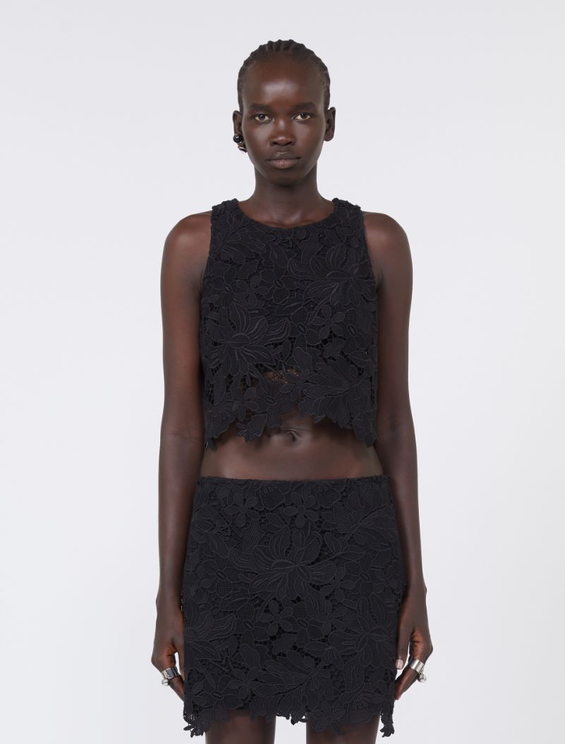 Short macramé top - BLACK - Sportmax - 2