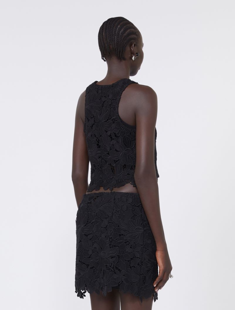 Short macramé top - BLACK - Sportmax - 3