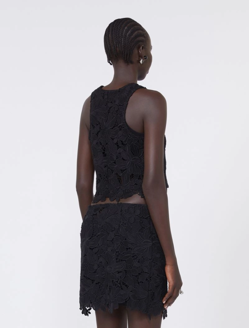 Short macramé top - BLACK - Sportmax - 3