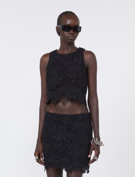 Short macramé top - BLACK - Sportmax