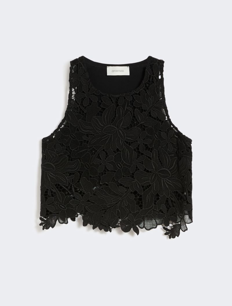 Short macramé top - BLACK - Sportmax - 7