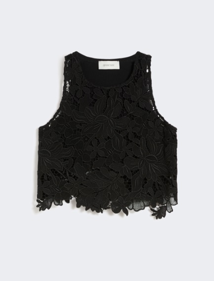 Short macramé top - BLACK - Sportmax