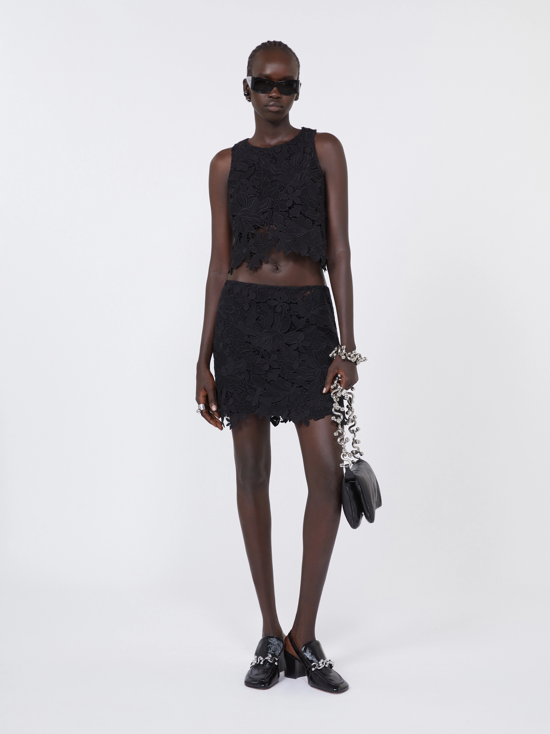 Short macramé top - BLACK - Sportmax