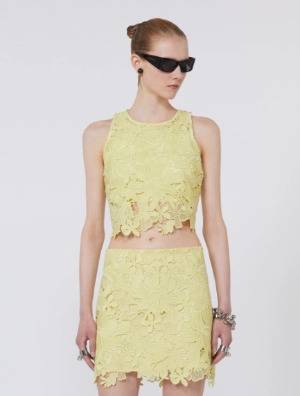 Haut court en macramé - CITRON - Sportmax