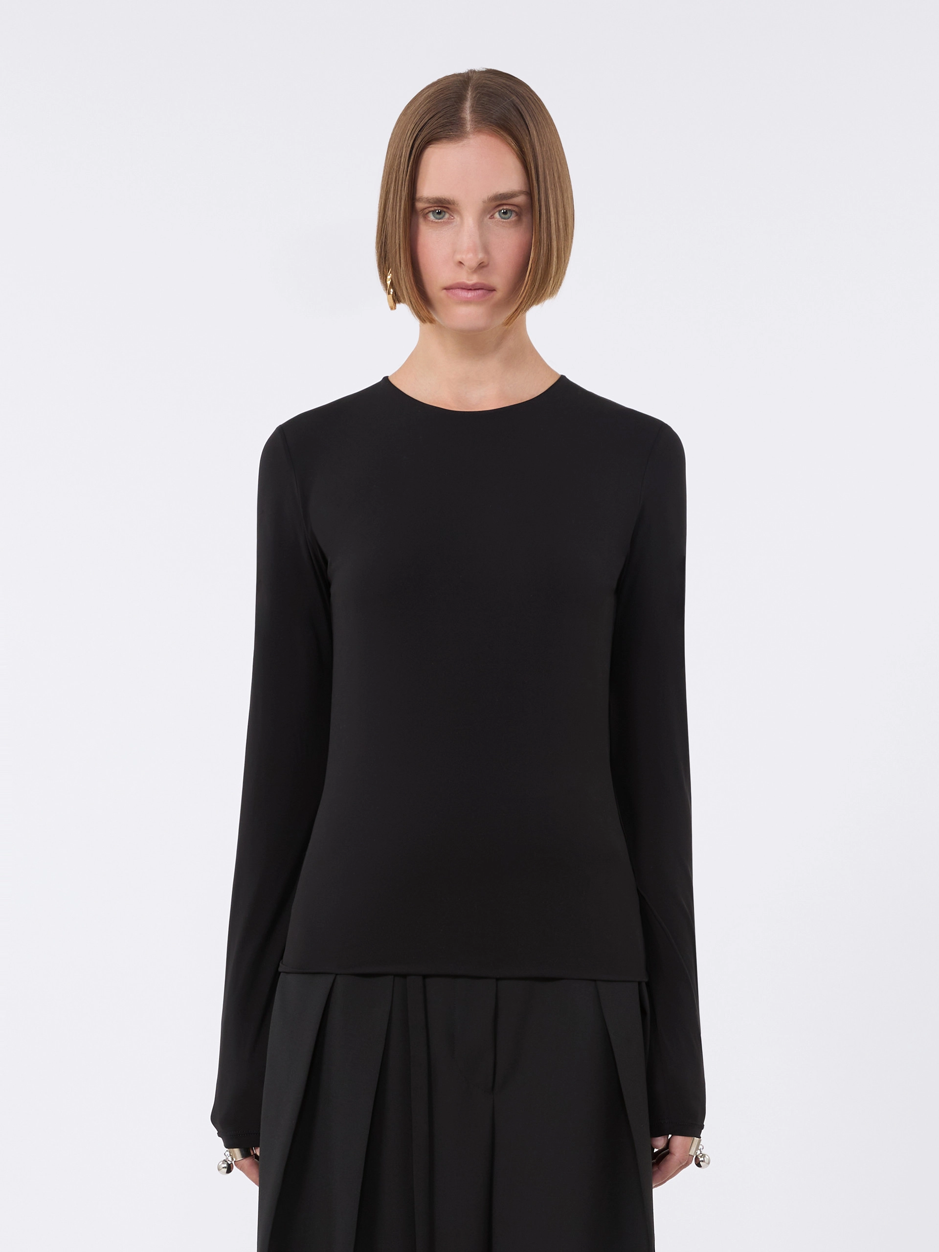 Skin-tight jersey T-shirt - BLACK - Sportmax - 2
