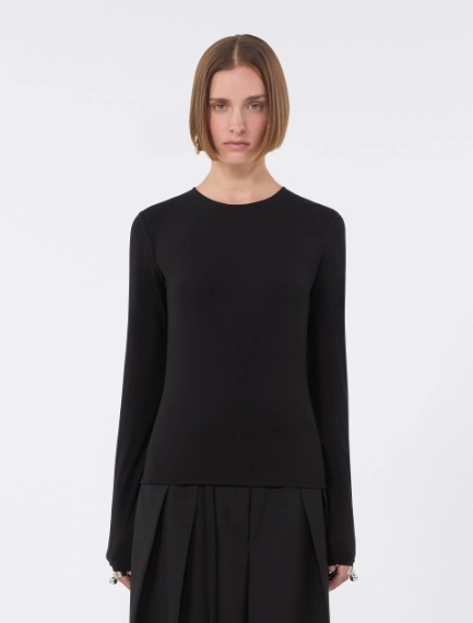 Skin-tight jersey T-shirt - BLACK - Sportmax - 2
