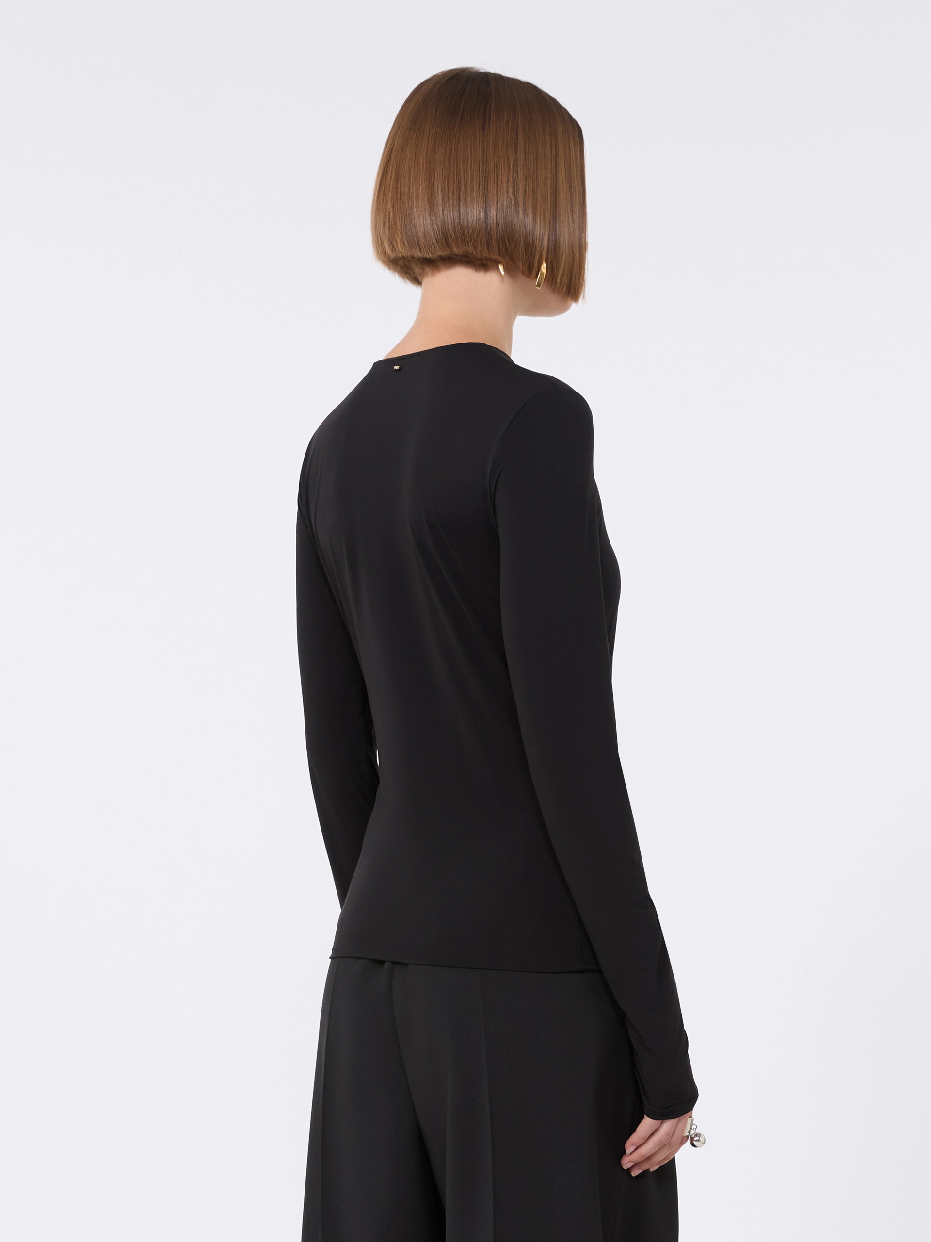 Skin-tight jersey T-shirt - BLACK - Sportmax - 3