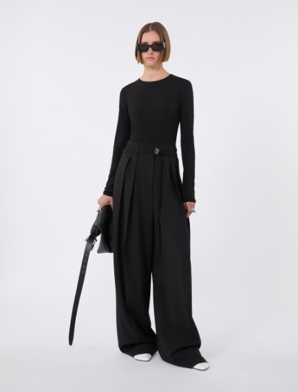 T-shirt in jersey calza - NERO - Sportmax