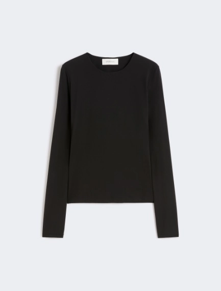 Skin-tight jersey T-shirt - BLACK - Sportmax