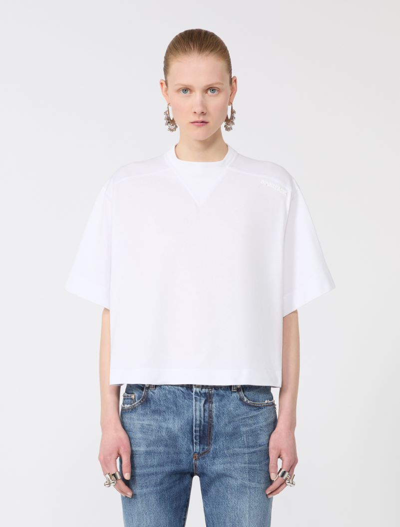 Cotton T-shirt - OPTICAL WHITE - Sportmax - 2