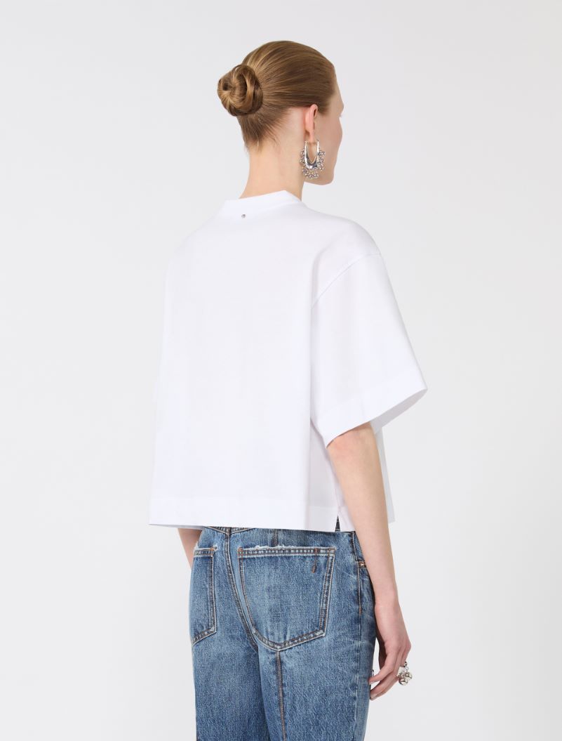 Cotton T-shirt - OPTICAL WHITE - Sportmax - 3