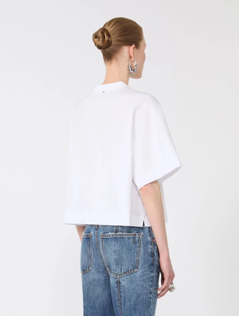 Cotton T-shirt - OPTICAL WHITE - Sportmax - 3