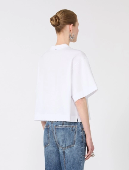 Cotton T-shirt - OPTICAL WHITE - Sportmax - 3