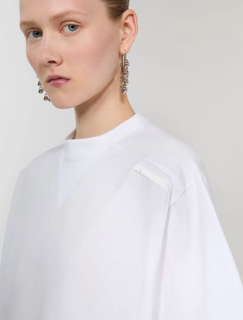 Cotton T-shirt - OPTICAL WHITE - Sportmax - 5