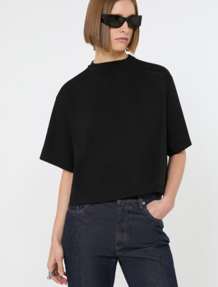 Cotton T-shirt - BLACK - Sportmax
