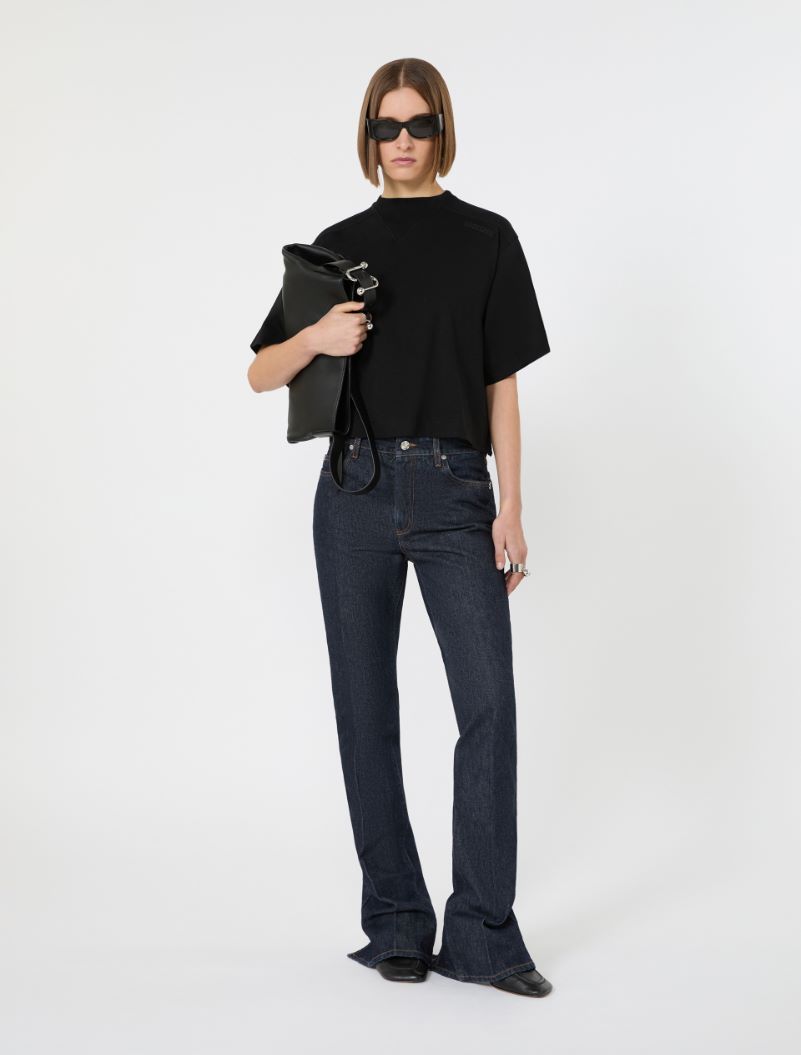 Cotton T-shirt - BLACK - Sportmax