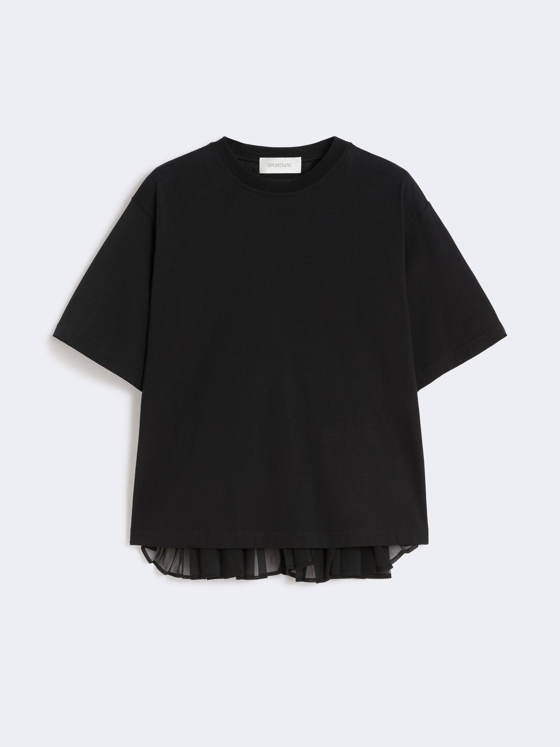 Cotton T-shirt with pleated back - BLACK - Sportmax - 6