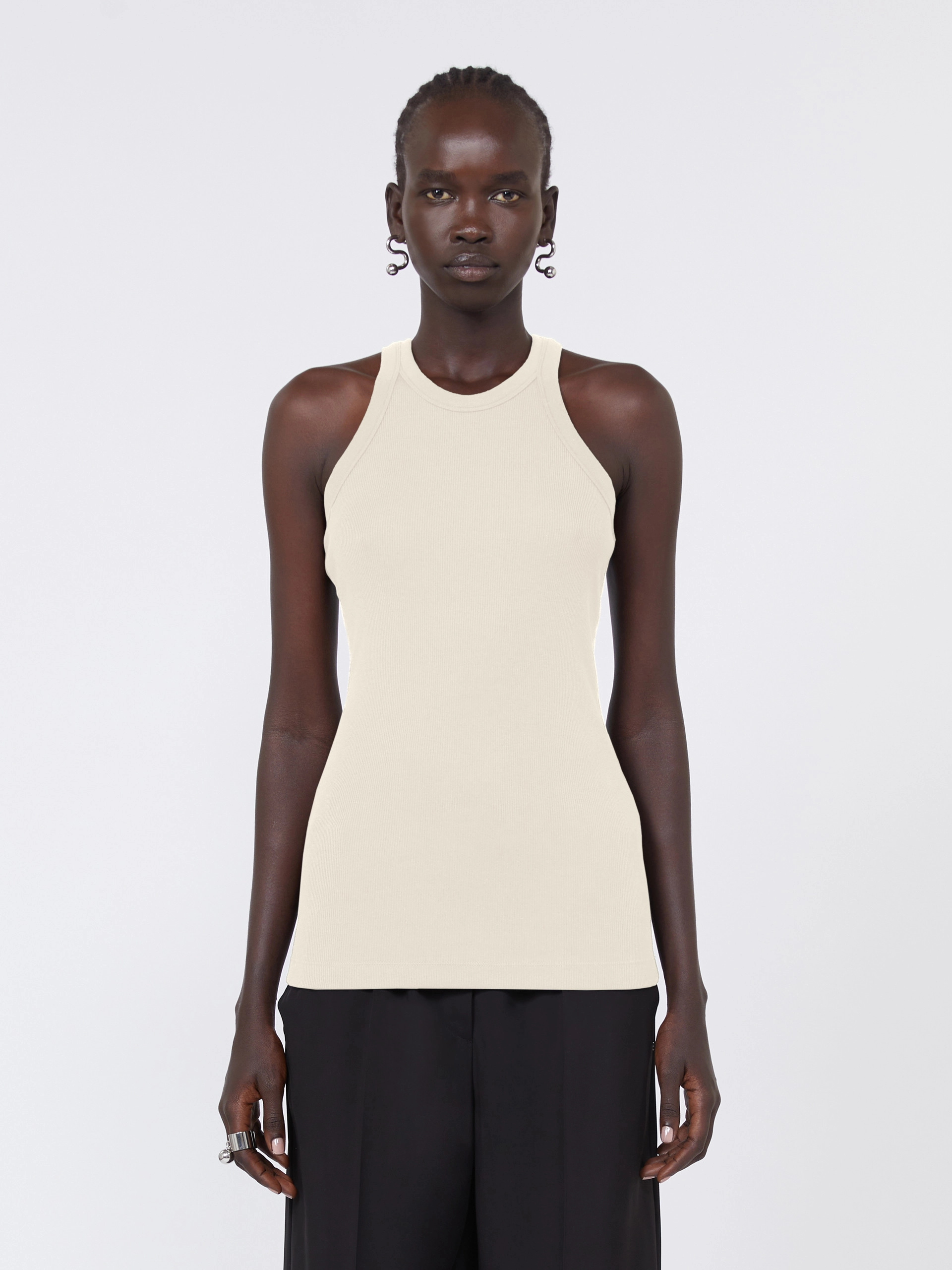 Cotton and silk vest top - VANILLA - Sportmax - 2