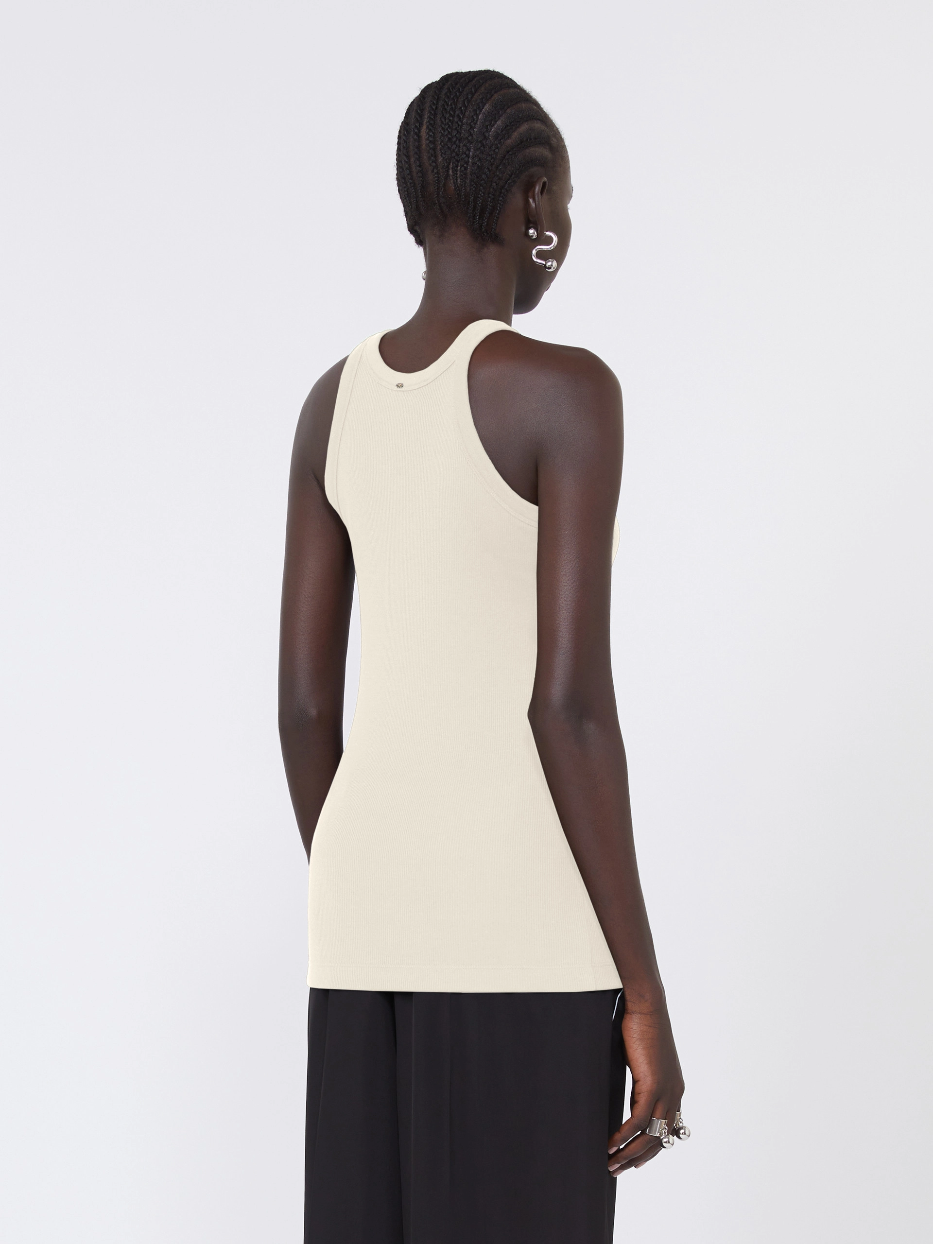 Cotton and silk vest top - VANILLA - Sportmax - 3