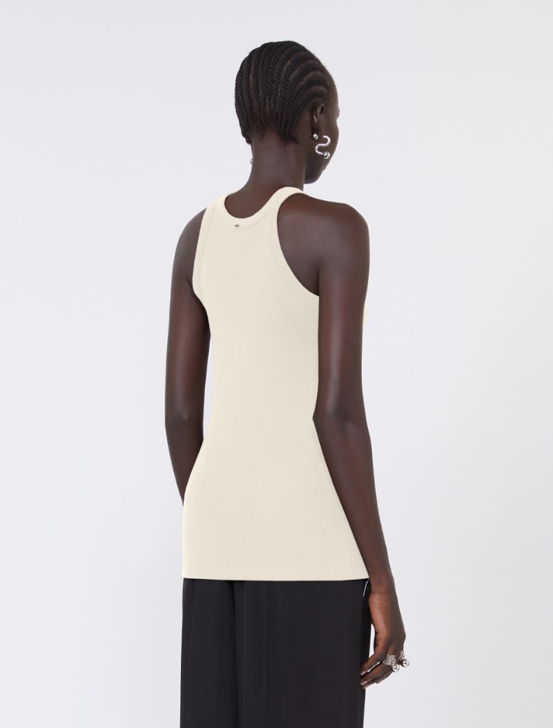 Cotton and silk vest top - VANILLA - Sportmax - 3