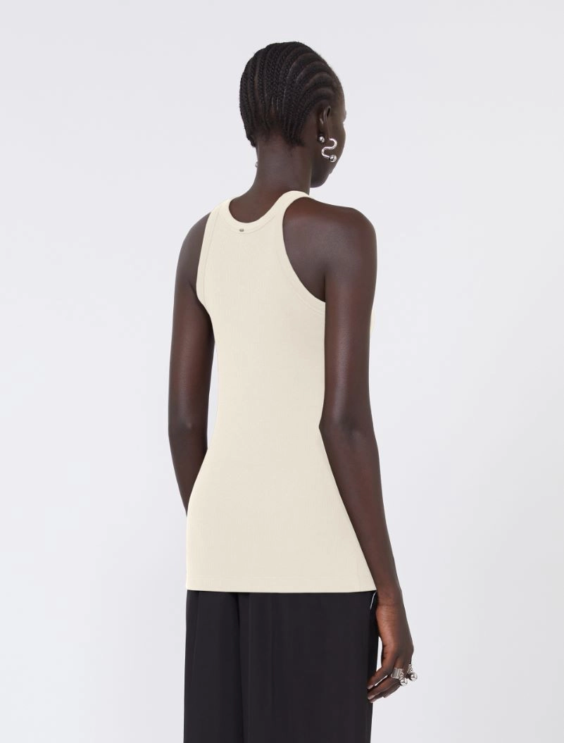 Cotton and silk vest top - VANILLA - Sportmax - 3