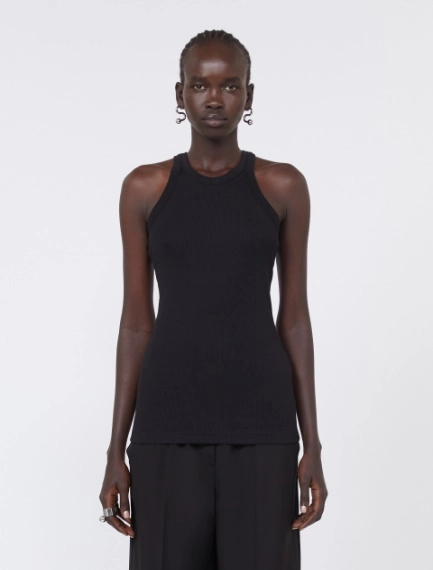 Cotton and silk vest top - BLACK - Sportmax - 2