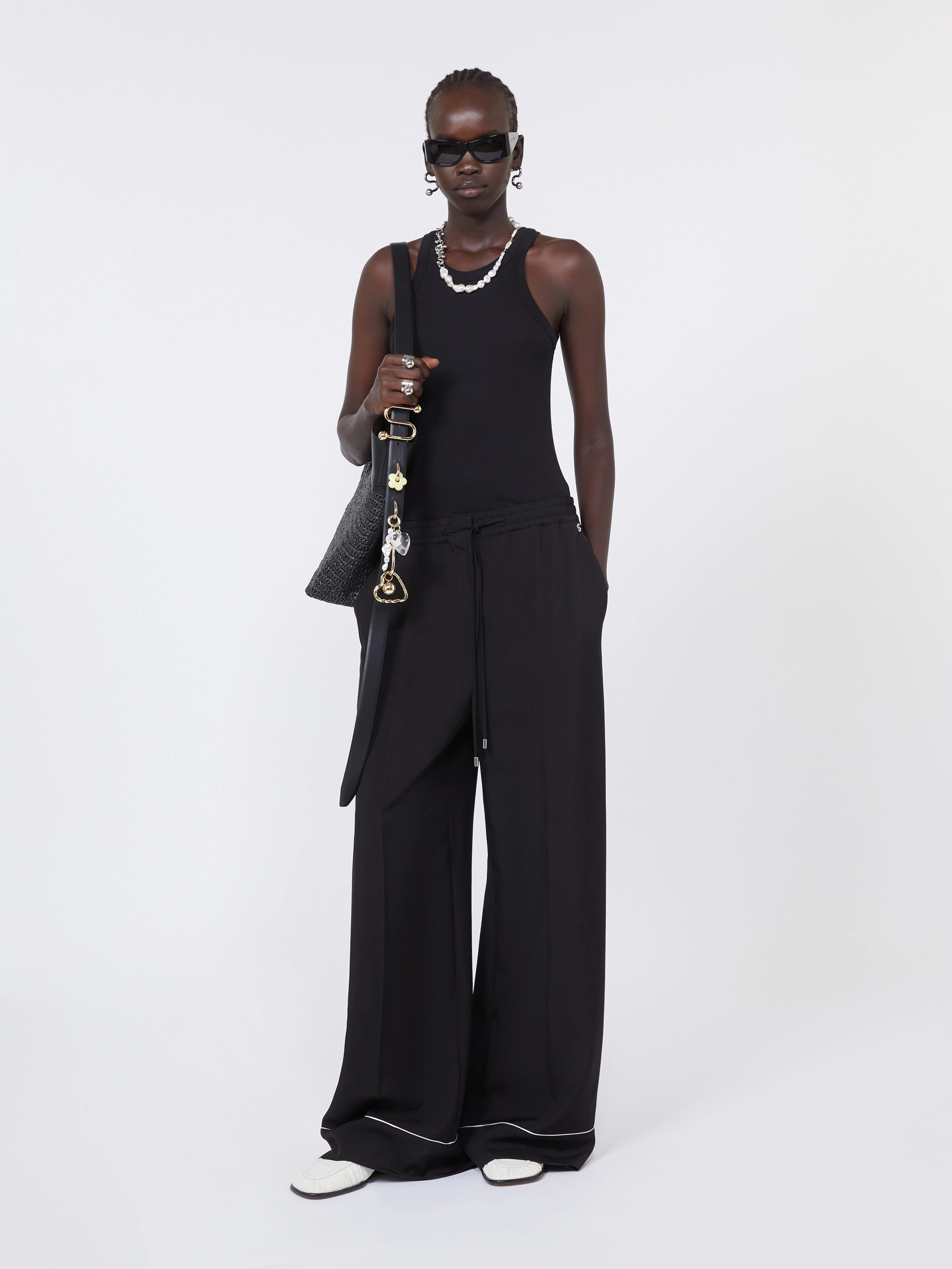 Cotton and silk vest top - BLACK - Sportmax