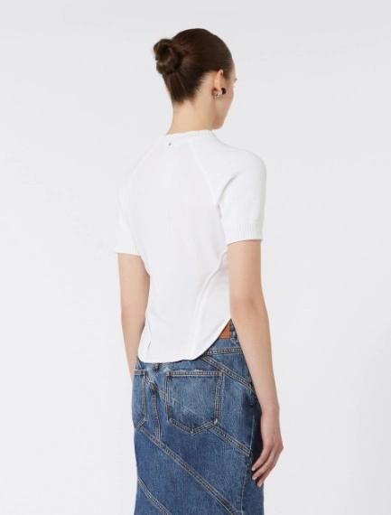 Maglia a manica corta in cotone stretch - BIANCO - Sportmax - 2