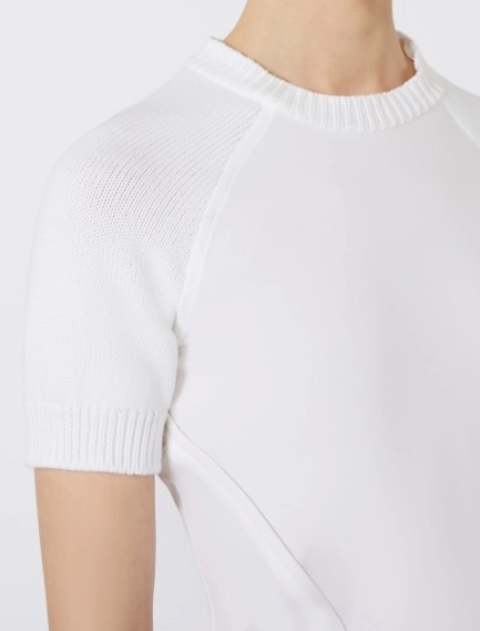 Maglia a manica corta in cotone stretch - BIANCO - Sportmax - 4