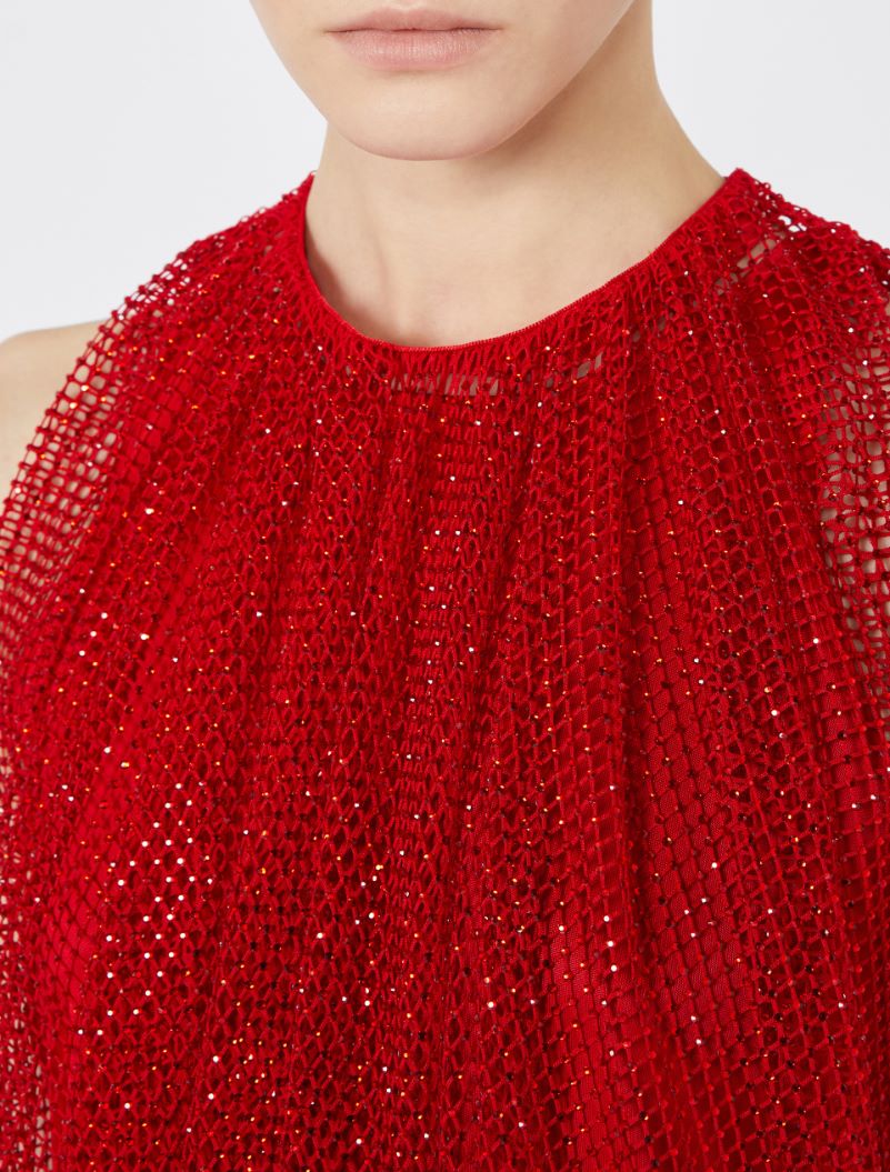 Mesh top with crystals - RED - Sportmax - 5