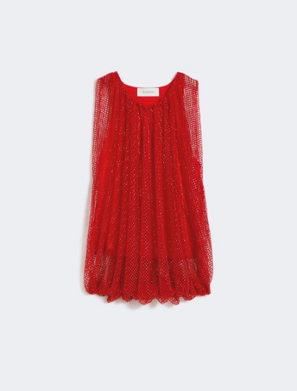 Mesh top with crystals - RED - Sportmax