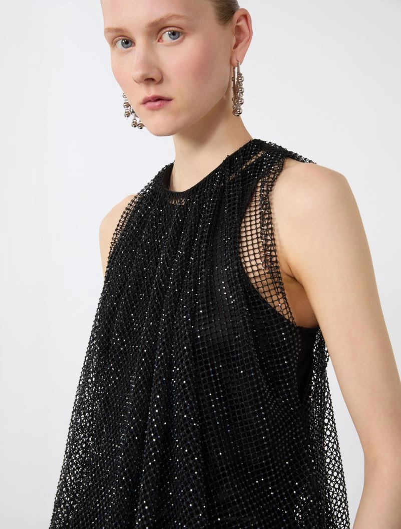 Mesh top with crystals - BLACK - Sportmax - 5