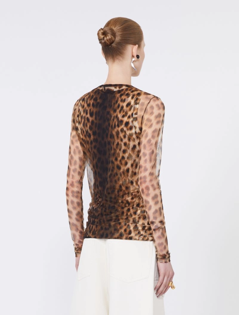 Animal-print bi-material top - BEIGE SHADED - Sportmax - 3