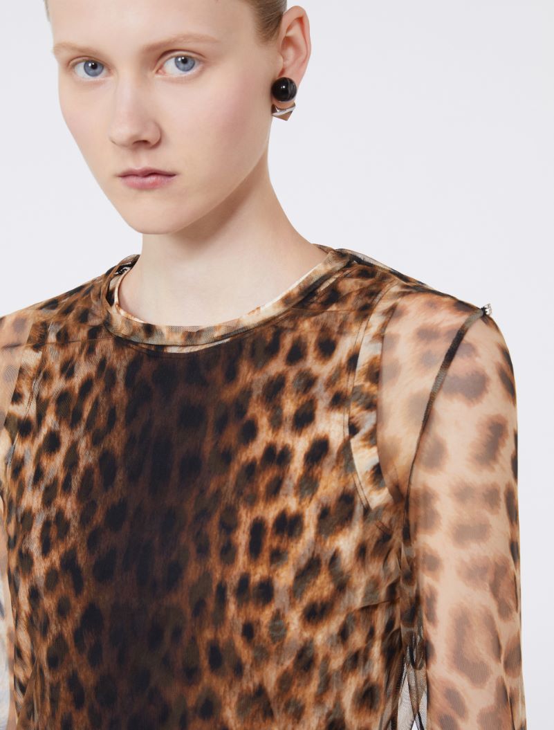 Animal-print bi-material top - BEIGE SHADED - Sportmax - 5
