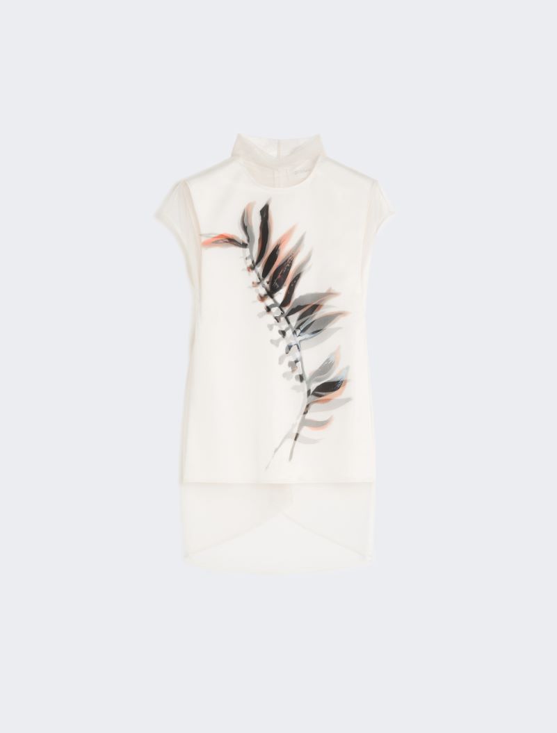 Sleeveless double-layer satin and tulle top - WHITE - Sportmax - 7