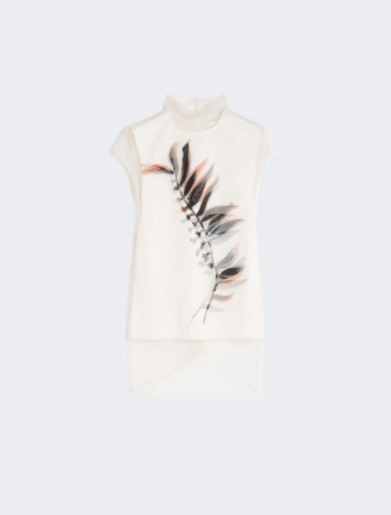 Sleeveless double-layer satin and tulle top - WHITE - Sportmax